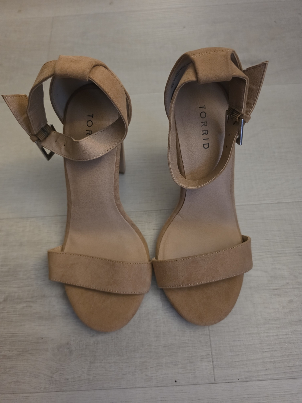 Torrid Tan Suede Ankle Strap Heels
